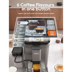 Cafetera Espresso HIBREW: Cappuccino Automático, 6 Cafés, Molinillo y...